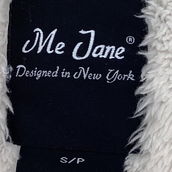 Me Jane Women's Open Front Teddy Jacket Coat Size S/P Hooded Sherpa Fleece Y2K - Picture 8 of 9